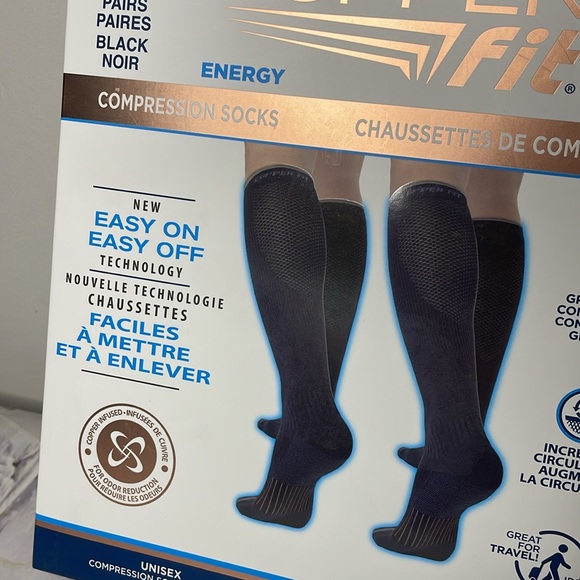 Copper Fit Black Compression Socks 2 Pack - Picture 4 of 4